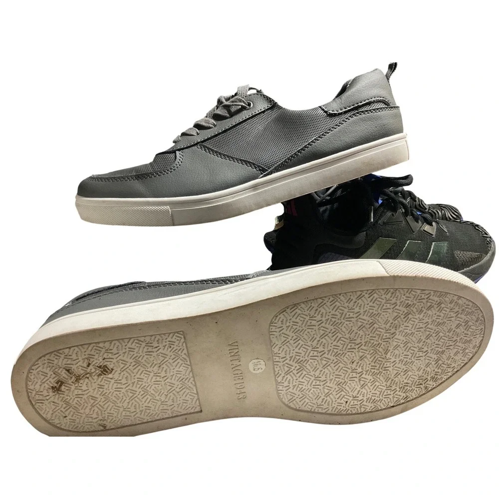 Weatherproof Vintage Ethan Sneaker Mens 10.5 Grey‎ Faux Leather Low Top 1221795